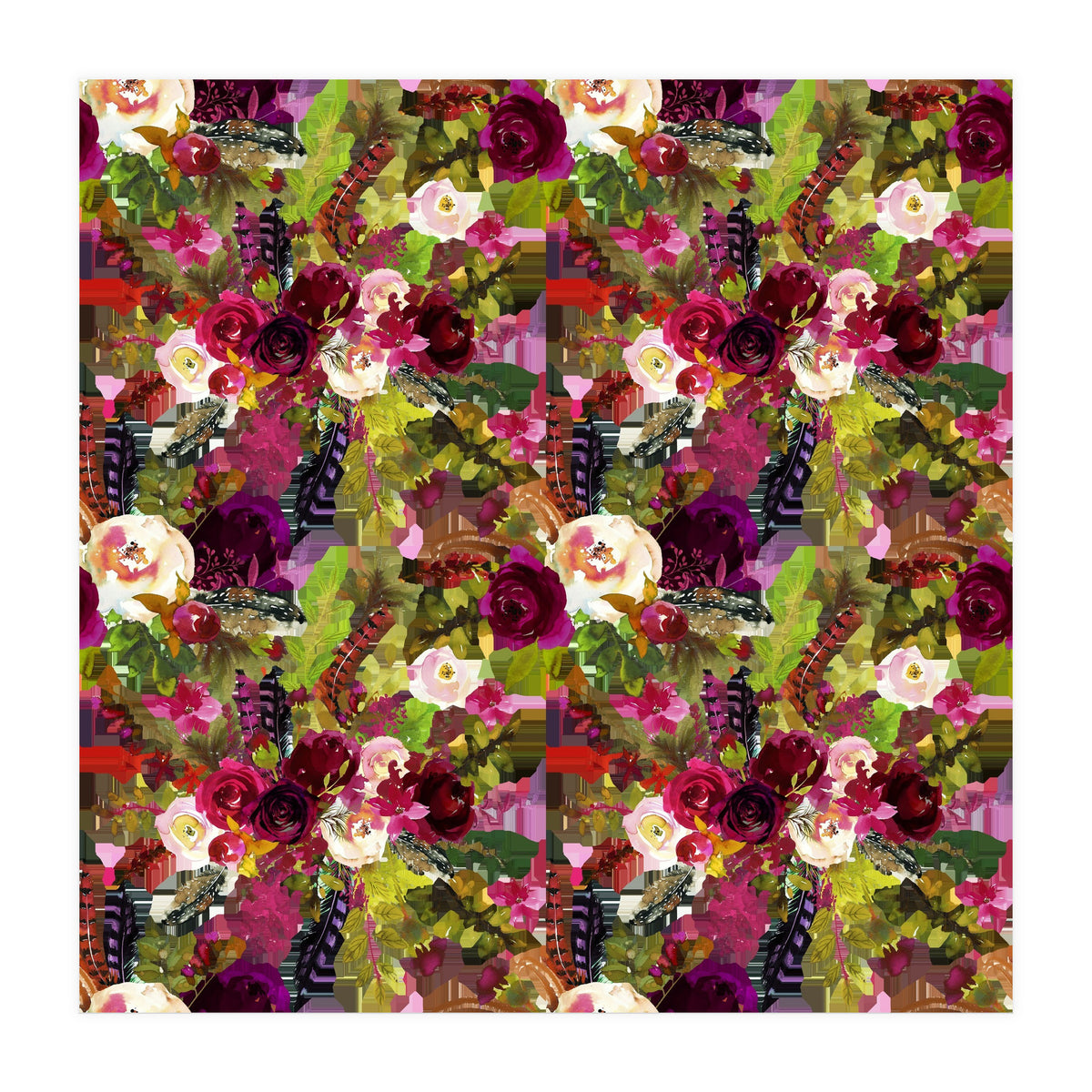 Water Colour Rose Pattern (Print Only)