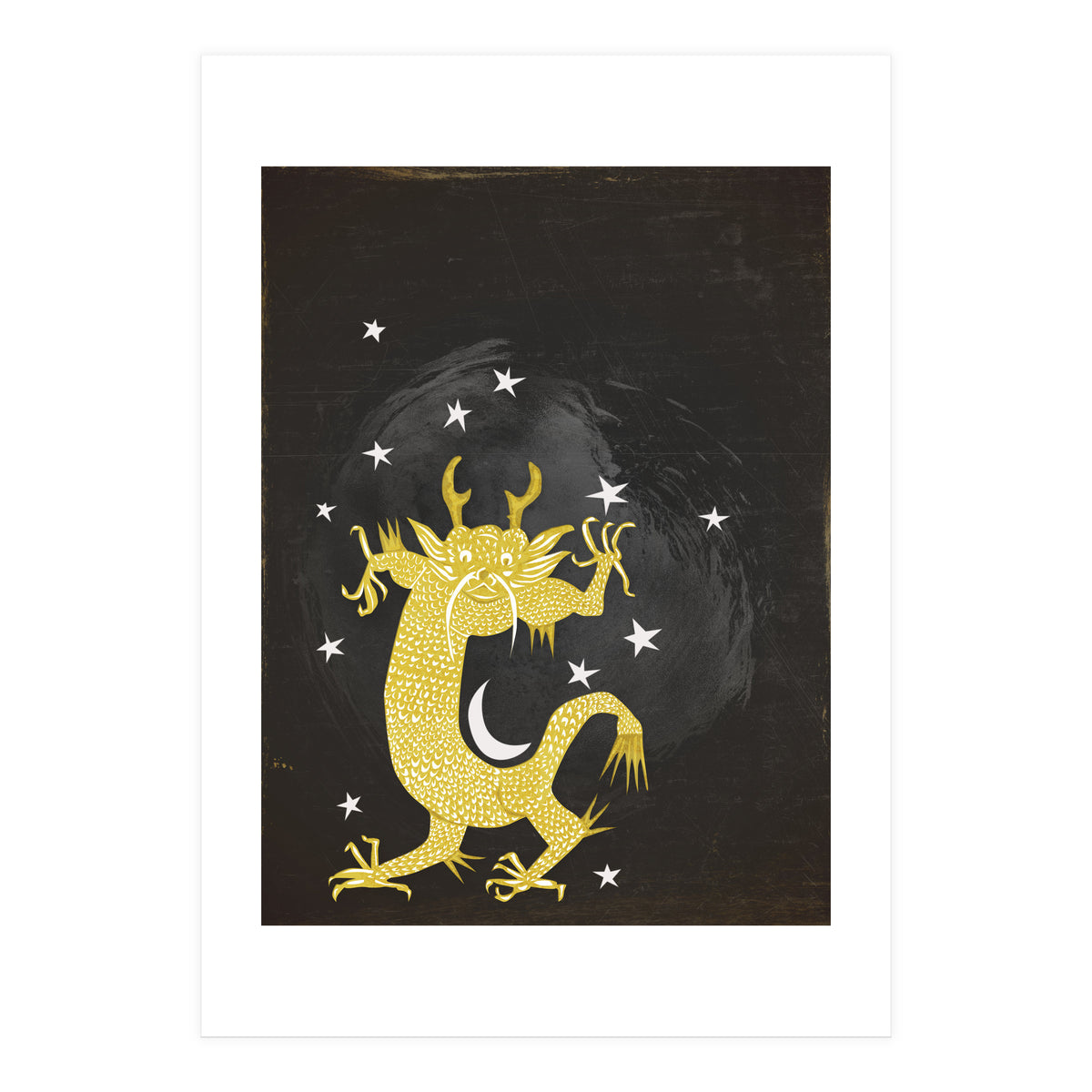 Vintage Cosmos: Golden Dragon (Print Only)