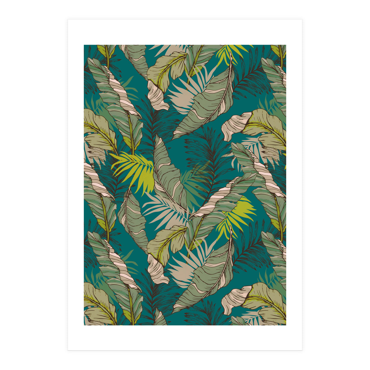 Drawing of wild tropical jungle (Print Only)