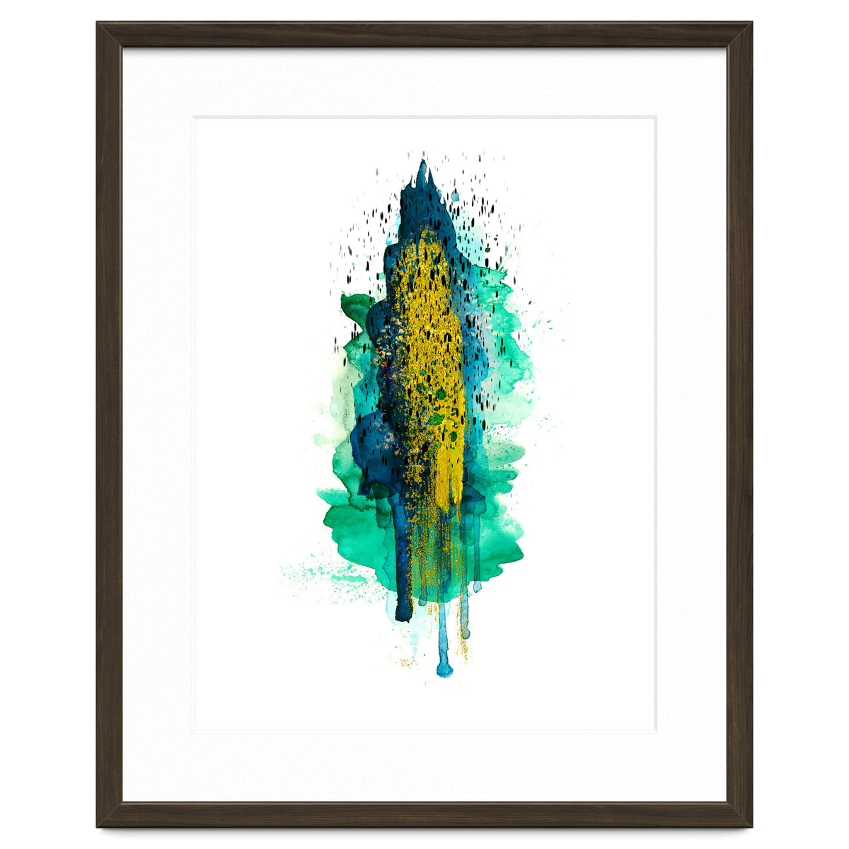 Abstract watercolour peacockgold