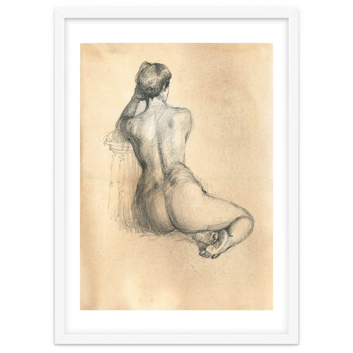 Nude beautiful girl from the back