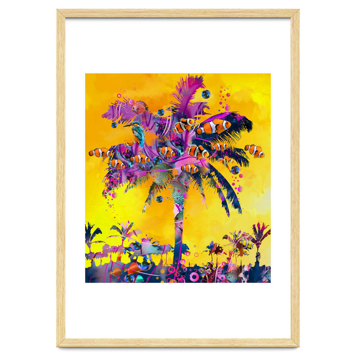 Purple Palm with Fish