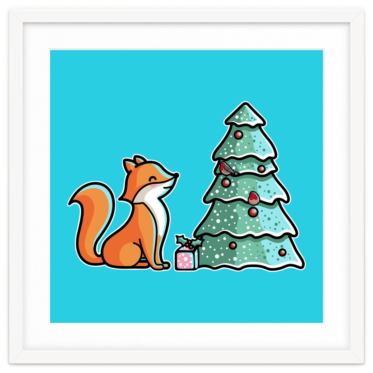 Cute Fox Christmas Tree