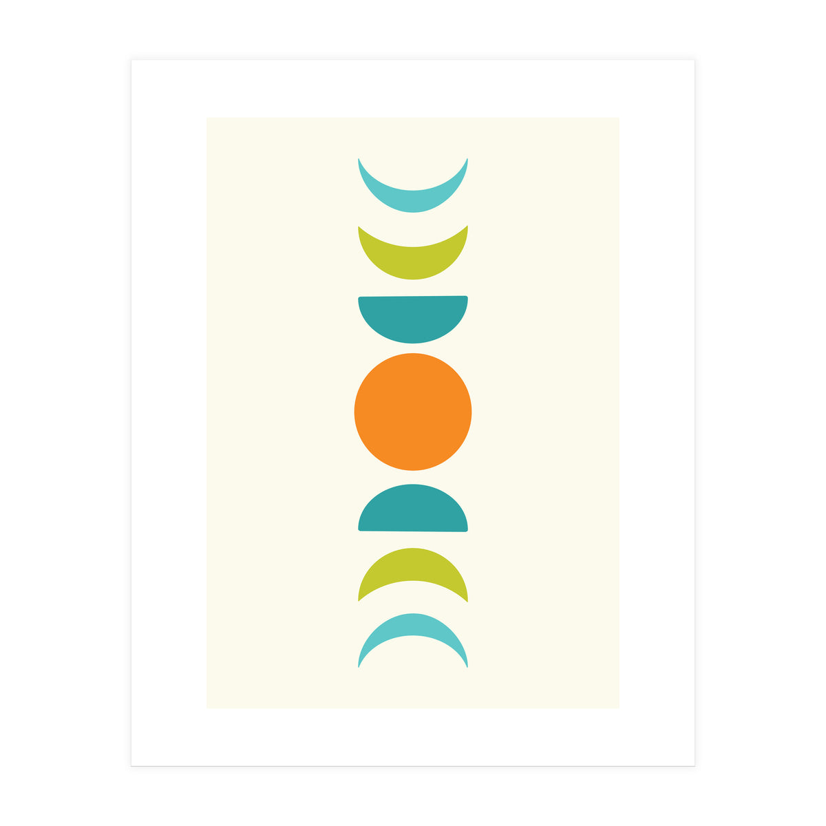 Abstract Moons Teal and Orange  (Print Only)