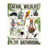 Safari Animals in the Bathroom, funny toilet humour (Print Only) thumbnail