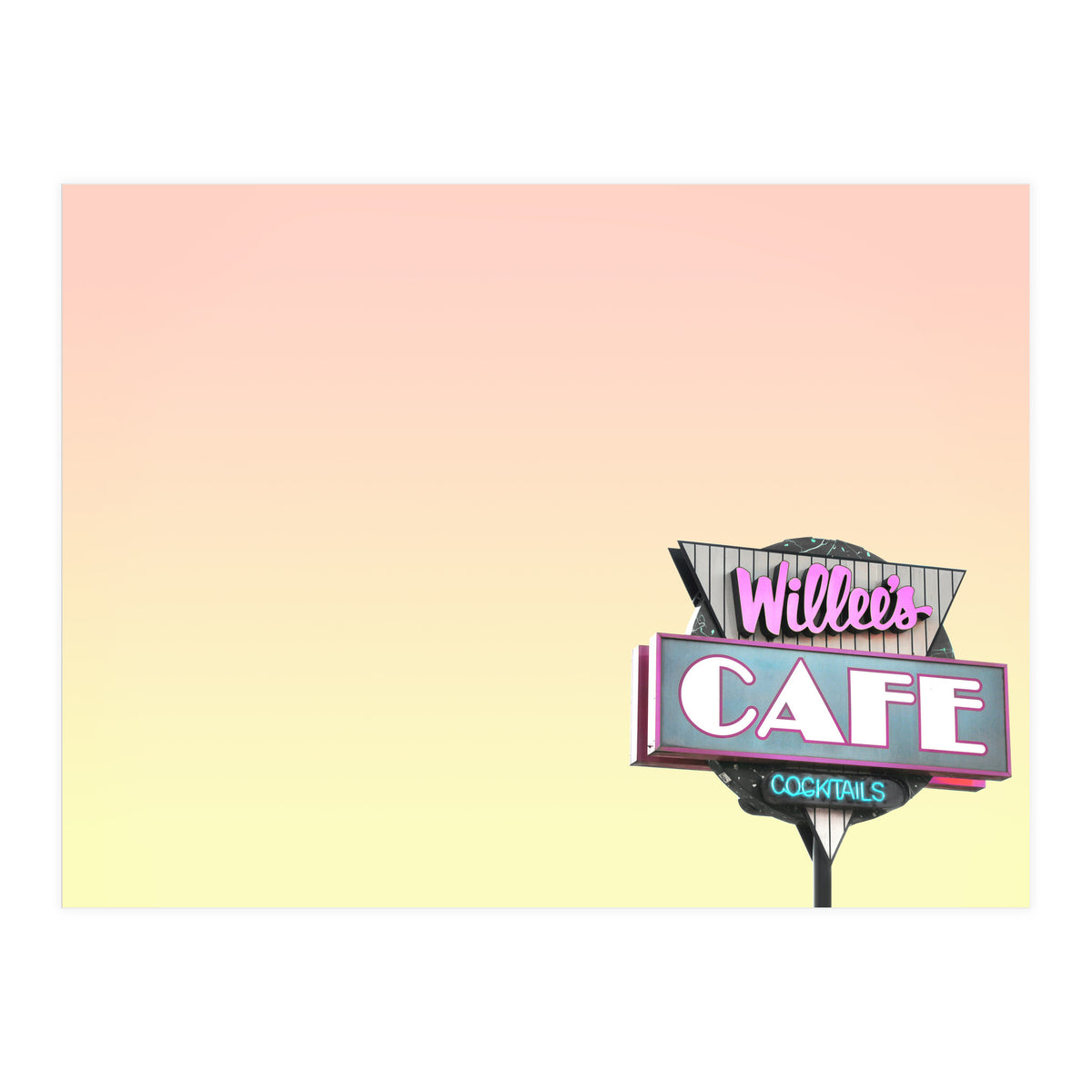Willees Cafe and Cocktails Neon Sign (Print Only)