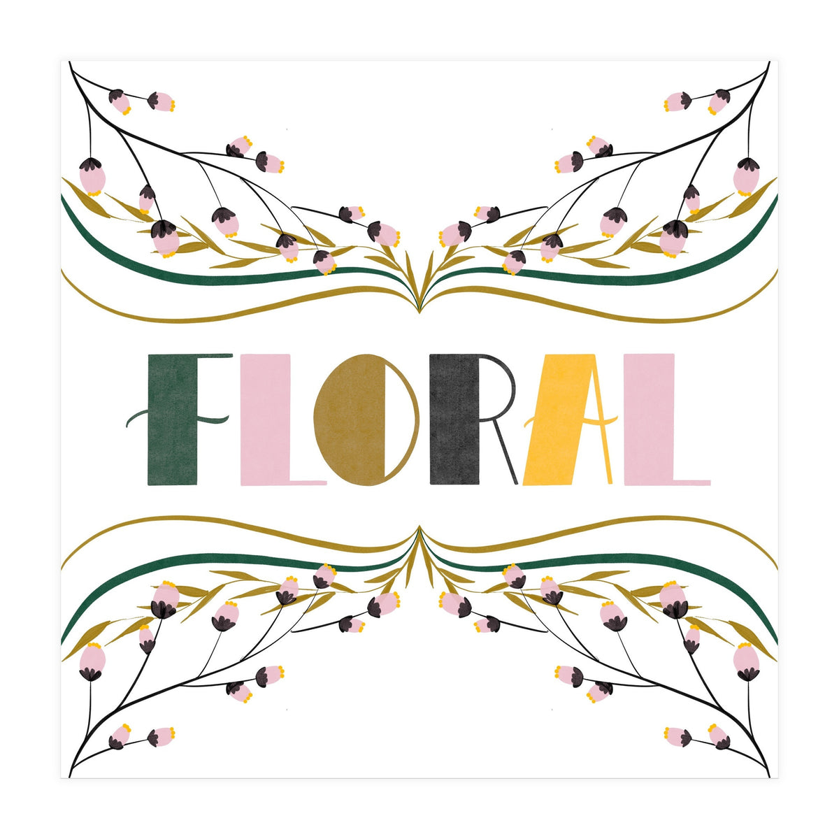 Art Deco Floral  (Print Only)