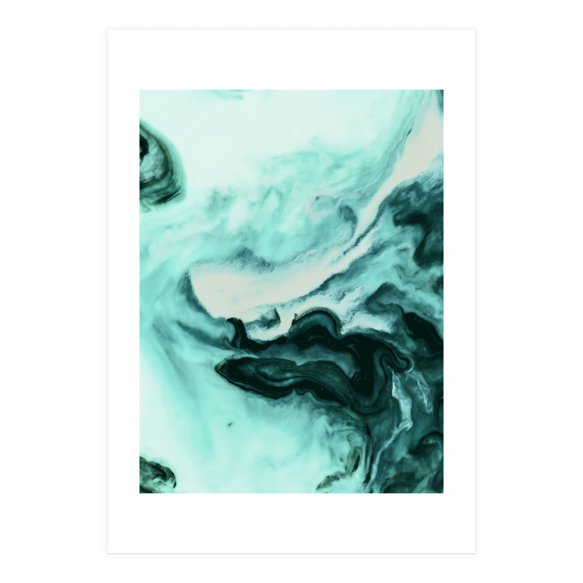 Abstract marbling mint (Print Only)