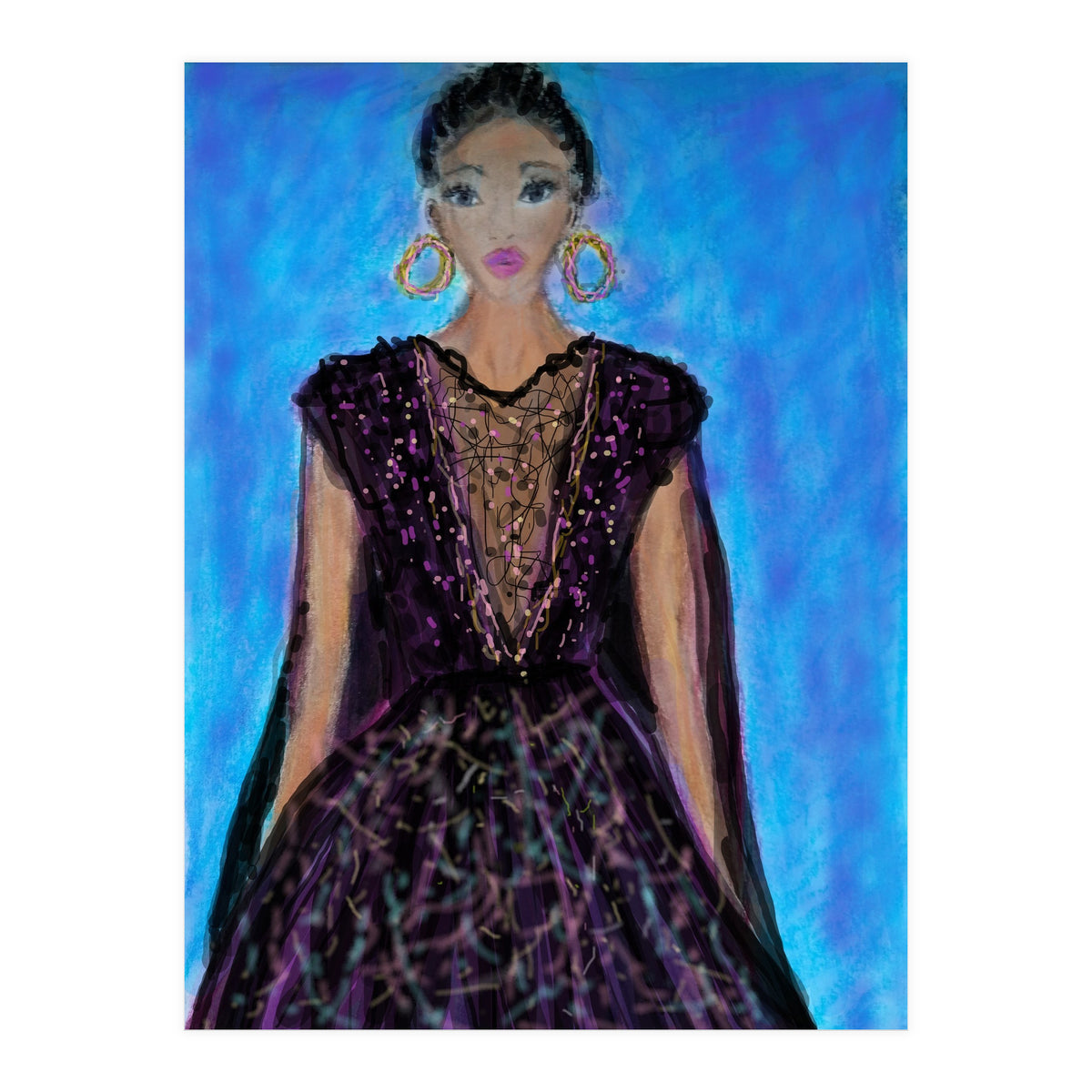 A LADY  WEARING A MAGICAL GOWN (Print Only)