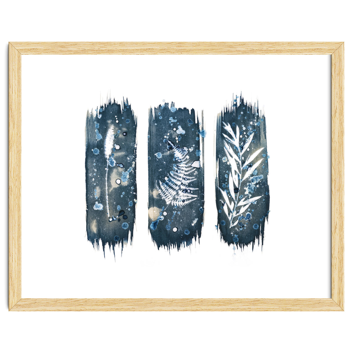 Indigo Blue Botanical Leaves No. 7