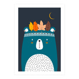 Cute Little Bear Turqouise (Print Only) thumbnail