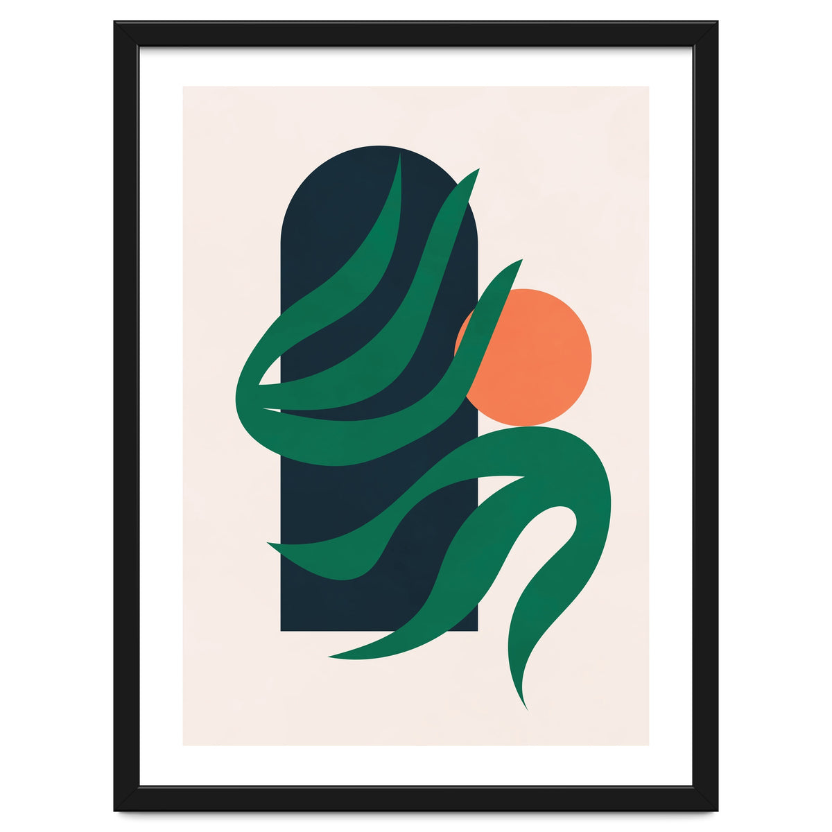 Mid Century Modern Botanical Geometric Art