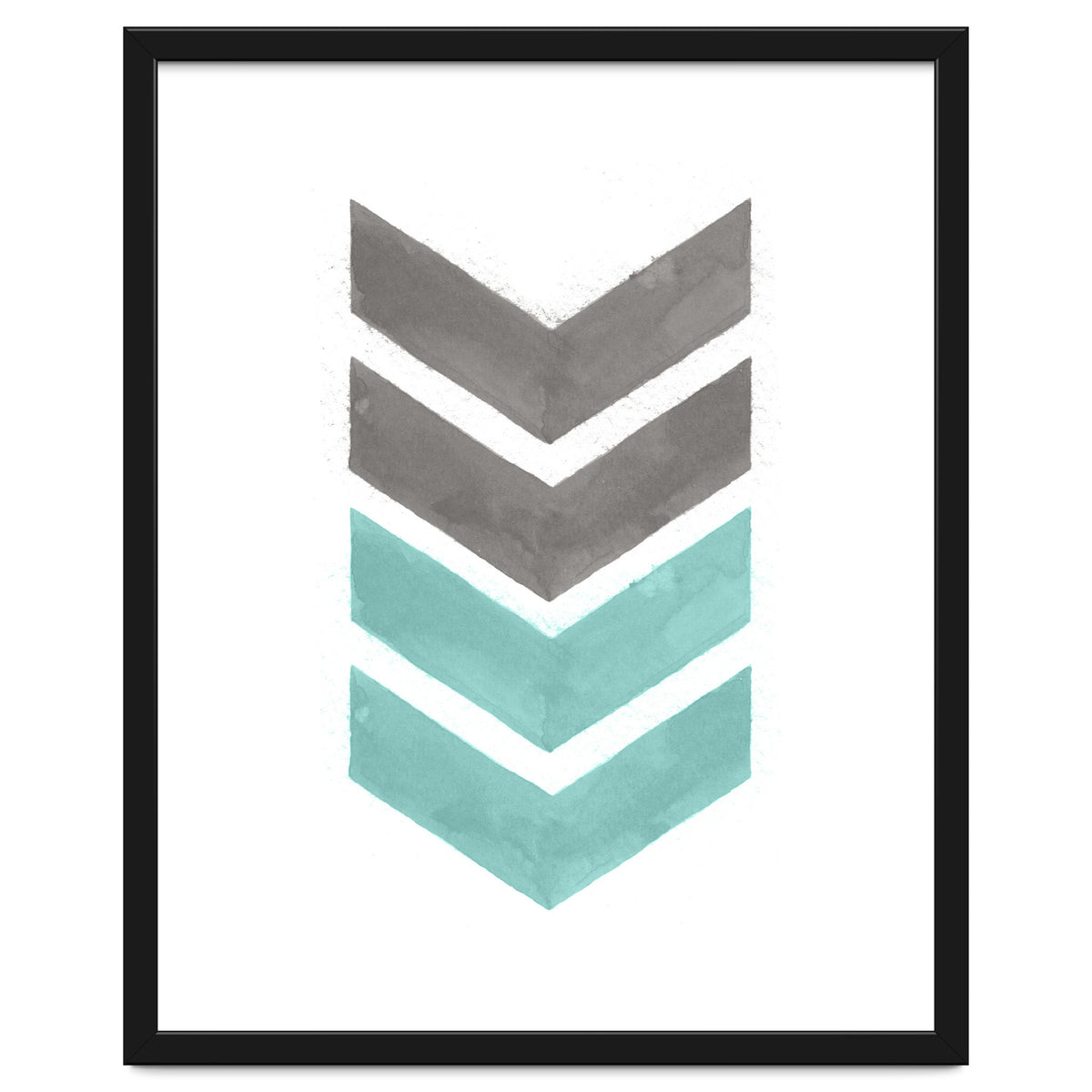 Mint Grey Chevron Print