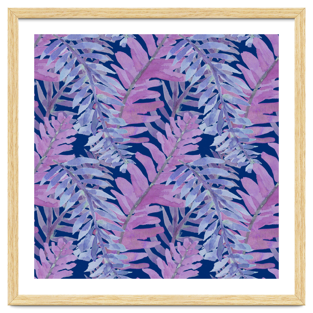 Woodland Ferns in Blue