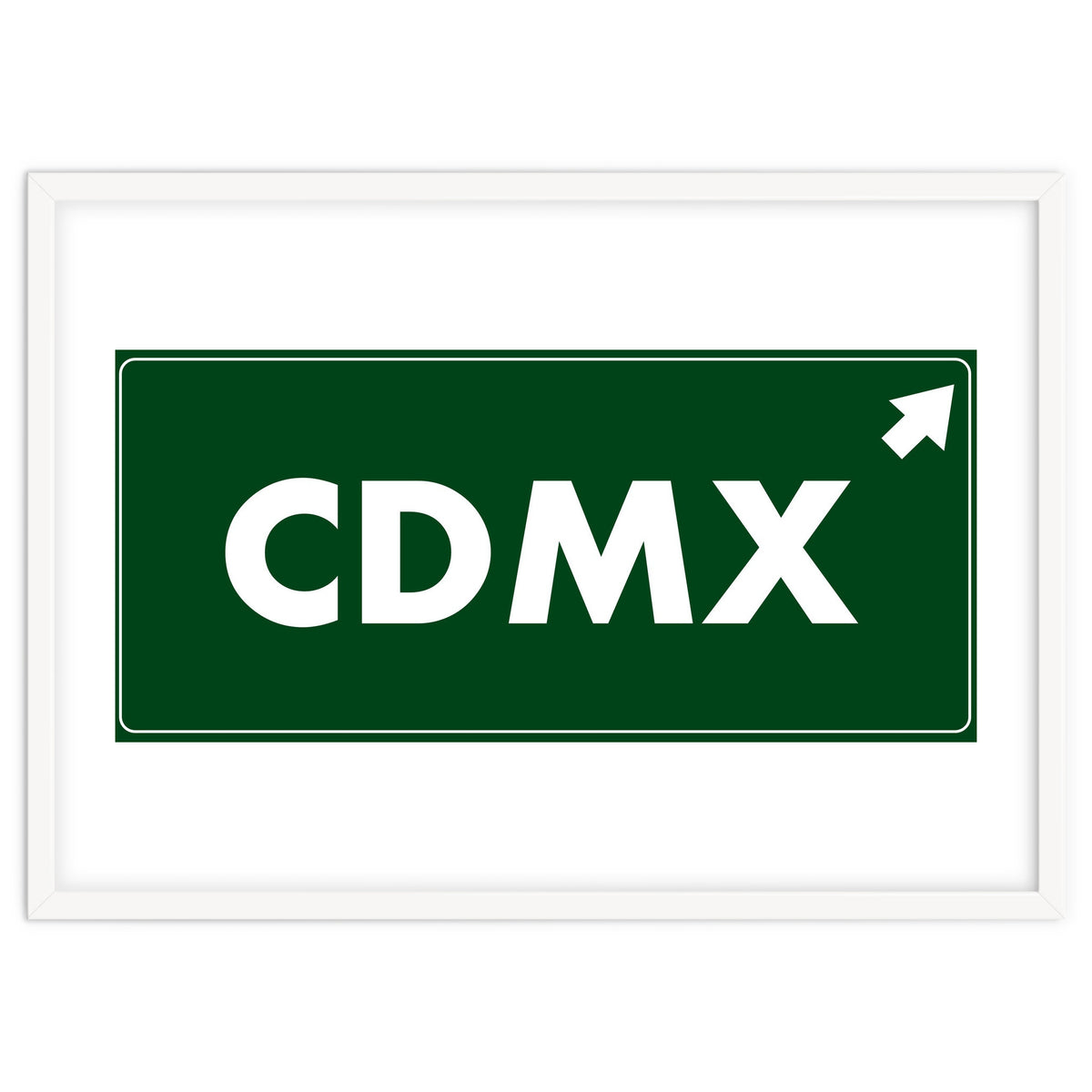 Let`s go to CDMX, Mexico! Green road sign