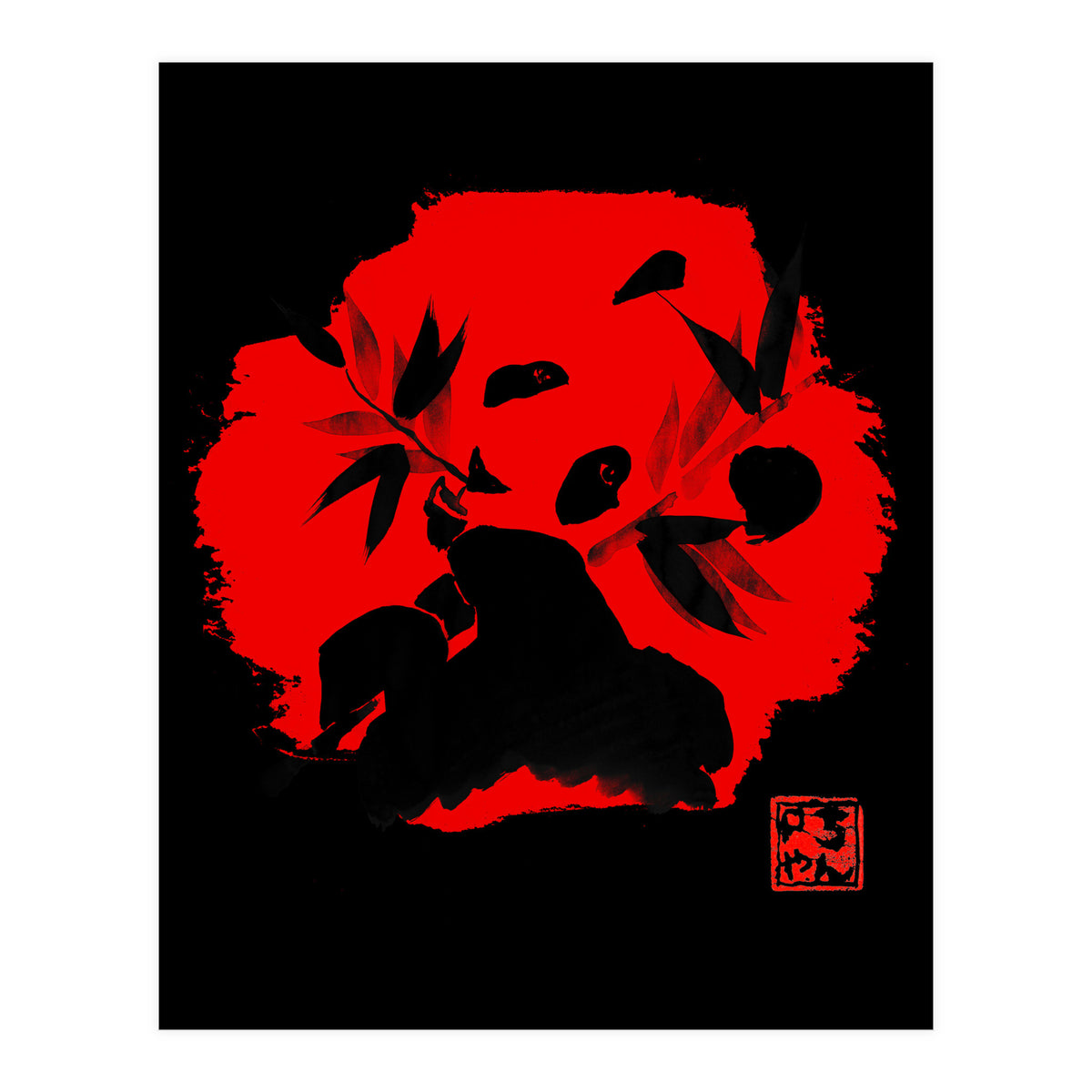 panda in red (Print Only)