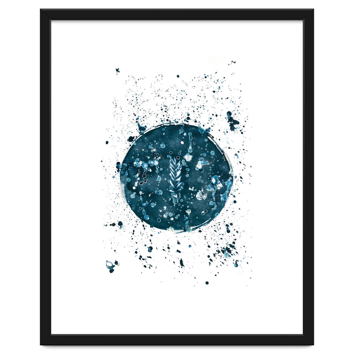 Indigo Blue Botanical Leaves No. 8