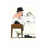 Winston Churchill in Bathtub, Funny Bathroom Humour (Print Only) thumbnail