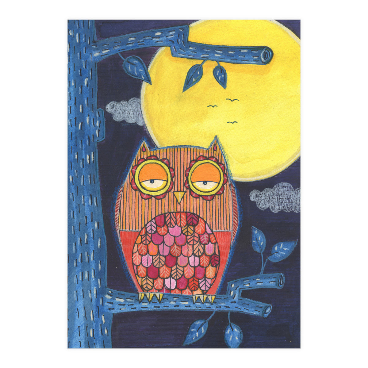 Sleepy Owl (Print Only)