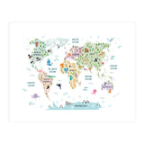Pastel Animal World Map  (Print Only) thumbnail