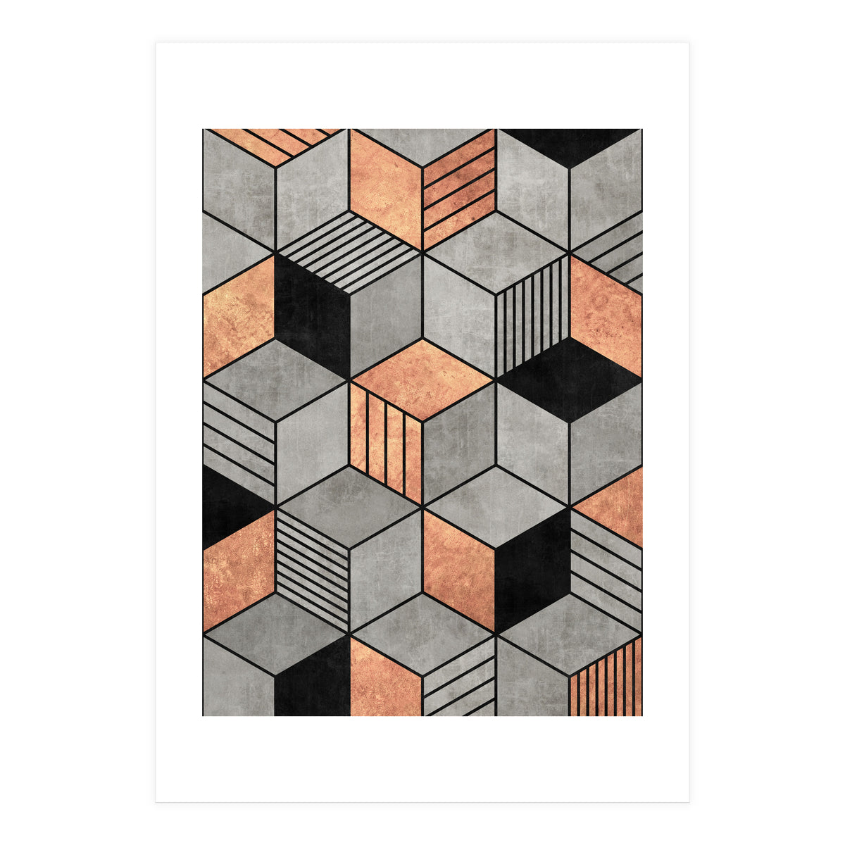 Concrete and Copper Cubes 2 (Print Only)