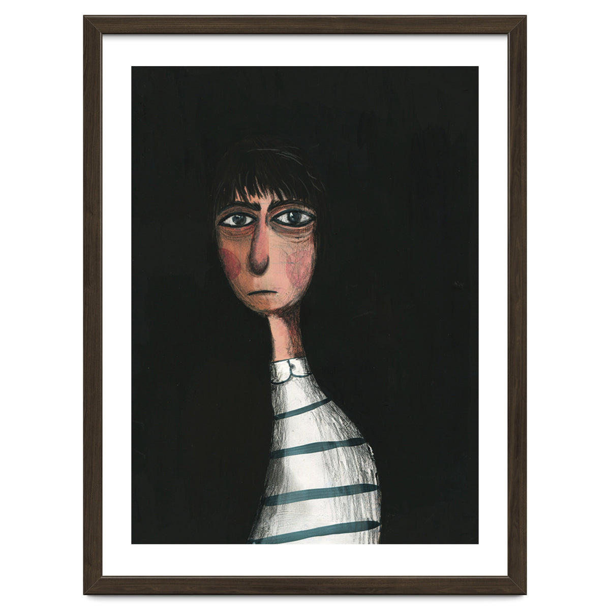 Seated Woman In Stripes