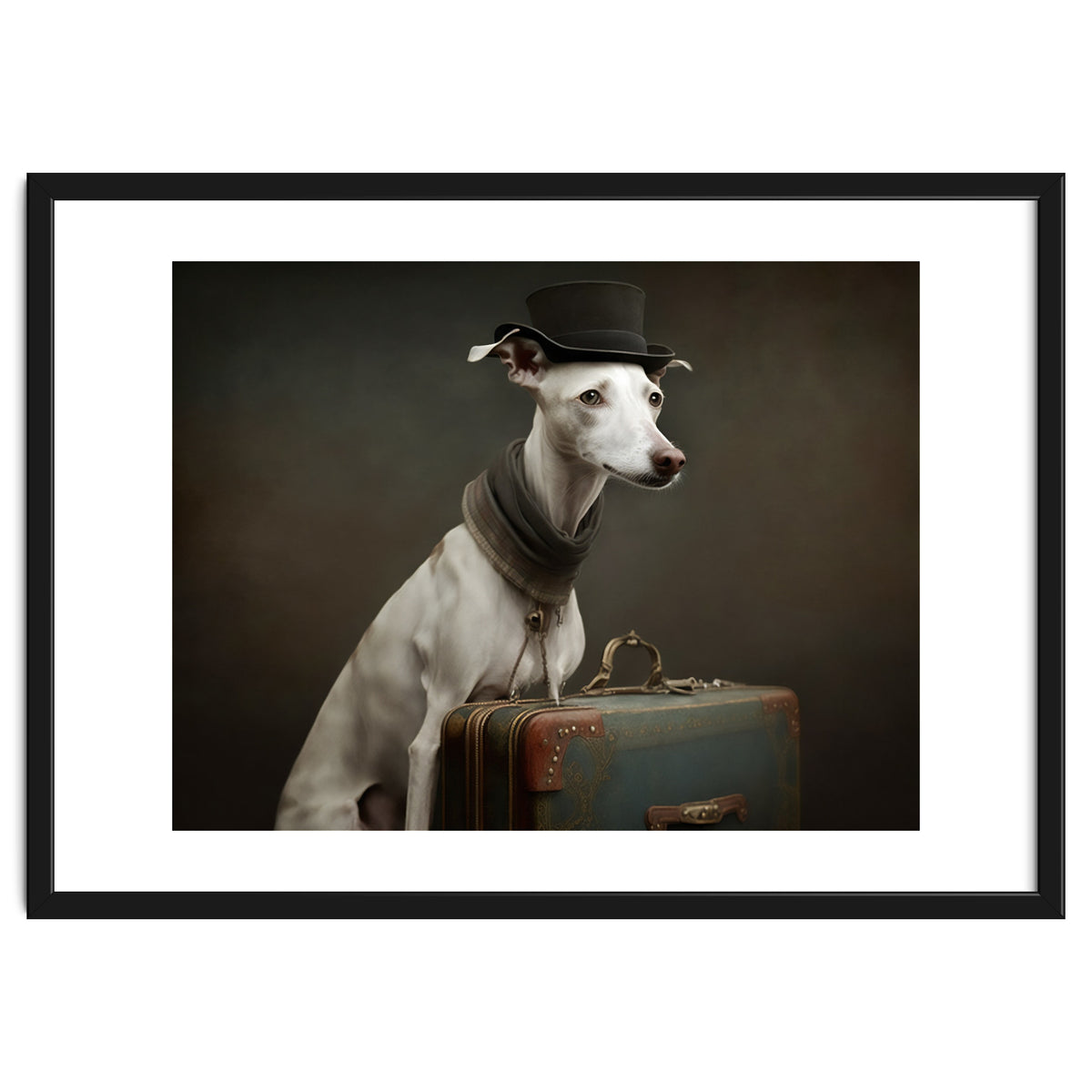 Whippet with His Suitcase