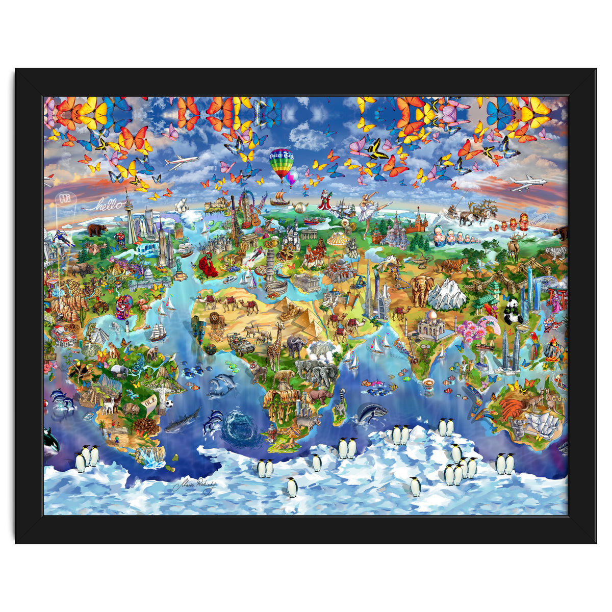 World Wonders Illustrated Map