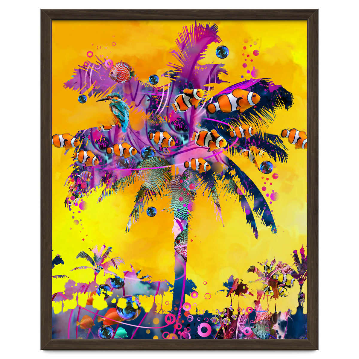 Purple Palm with Fish