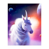 Space Unicorn, Fantasy Surrealism Sci-fi, Animals Horse Planets Digital, Moon Stars (Print Only) thumbnail