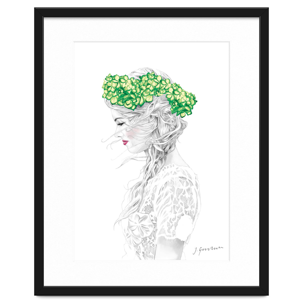 Green Hydrangea Girl