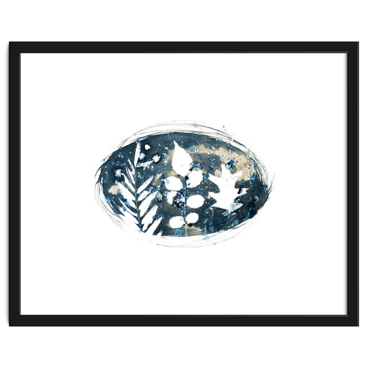 Indigo Blue Botanical Leaves No. 6