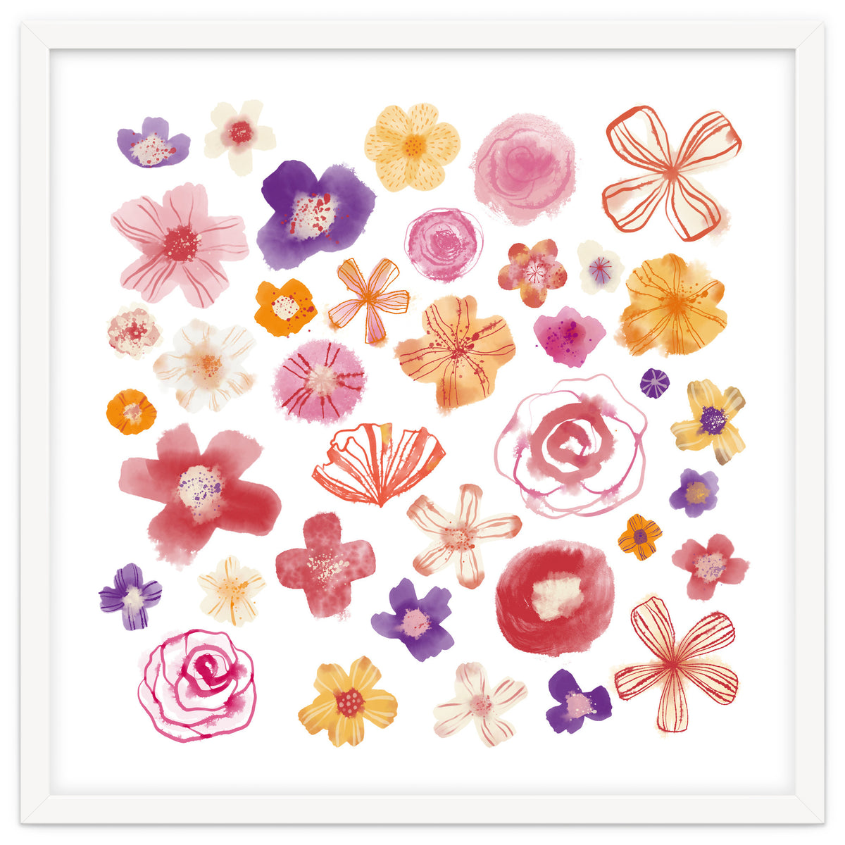 Fresh Watercolor Wildflowers