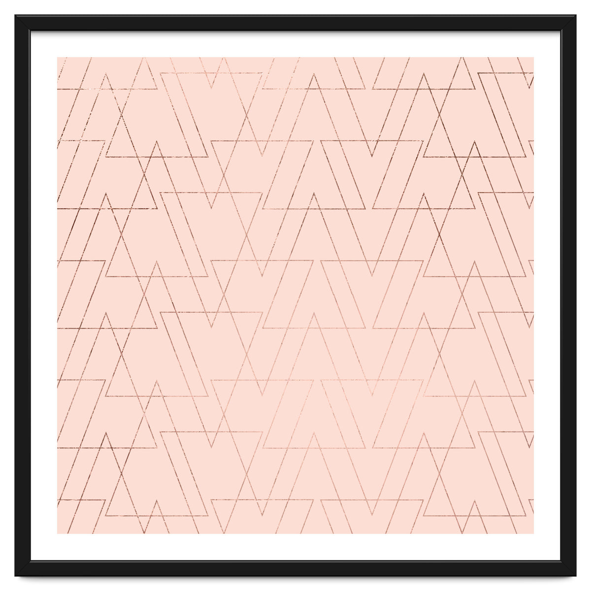 Modern Rose Gold Geometric Thin Triangles Blush Pink Abstract Pattern