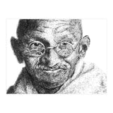 Mahatma Gandhi Scribble Style Portrait (Print Only) thumbnail