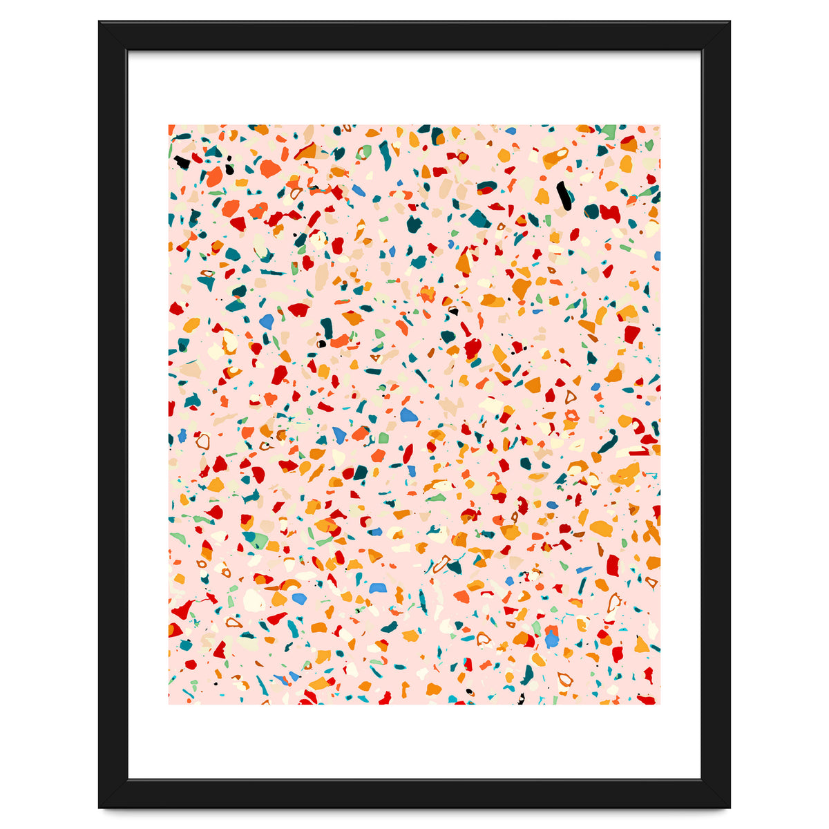 Blush Terrazzo | Pink Eclectic Speckles | Abstract Confetti Painting | Chic Bohemian Illustration