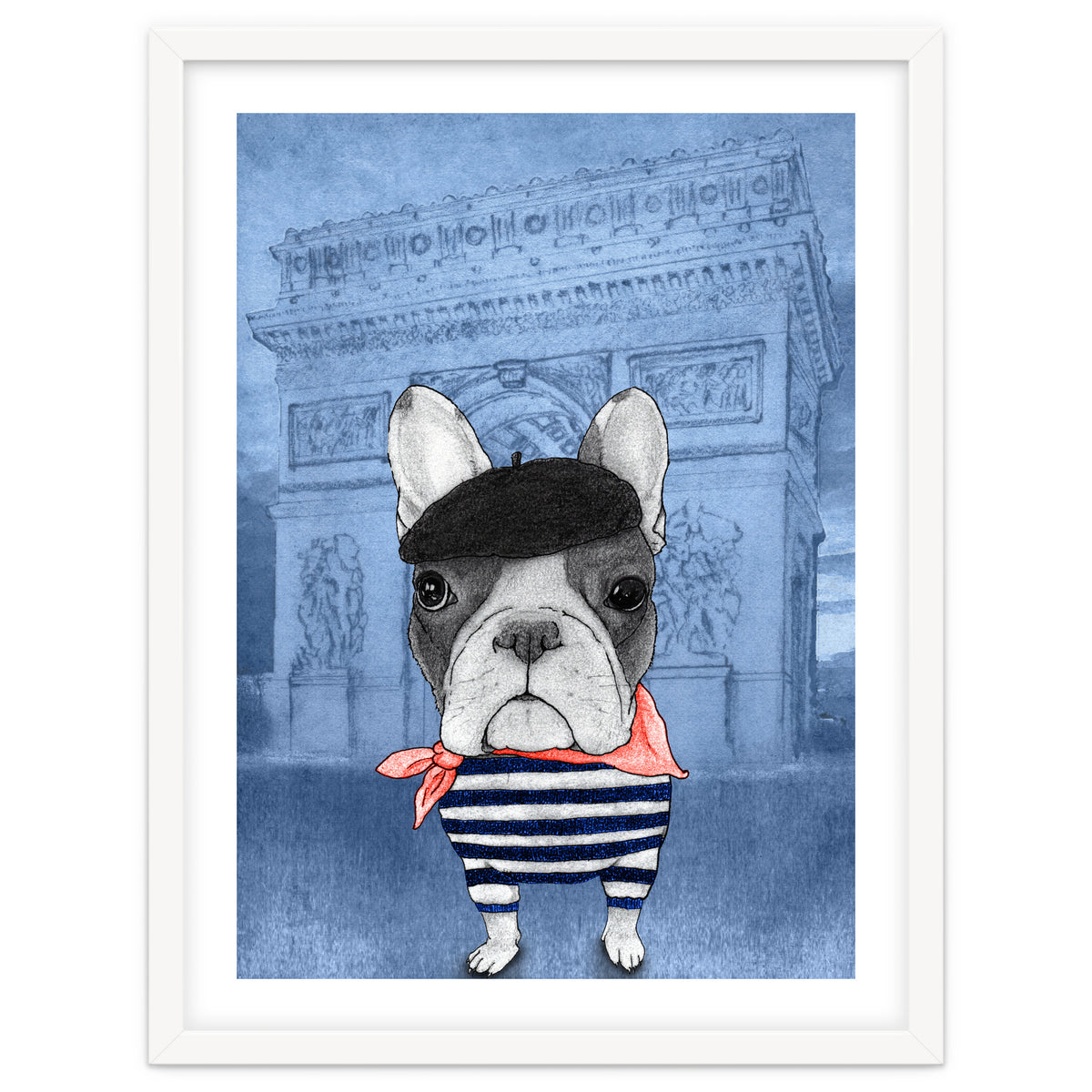French Bulldog With Arc De Triomphe