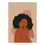 Black Woman Portrait Abstract Boho (Print Only) thumbnail