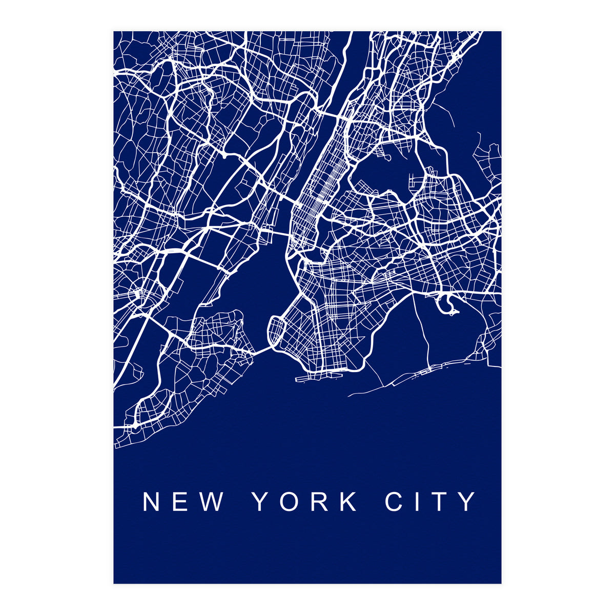 New York City Streets Blue Map (Print Only)