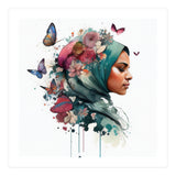 Watercolor Floral Muslim Woman #4 (Print Only) thumbnail