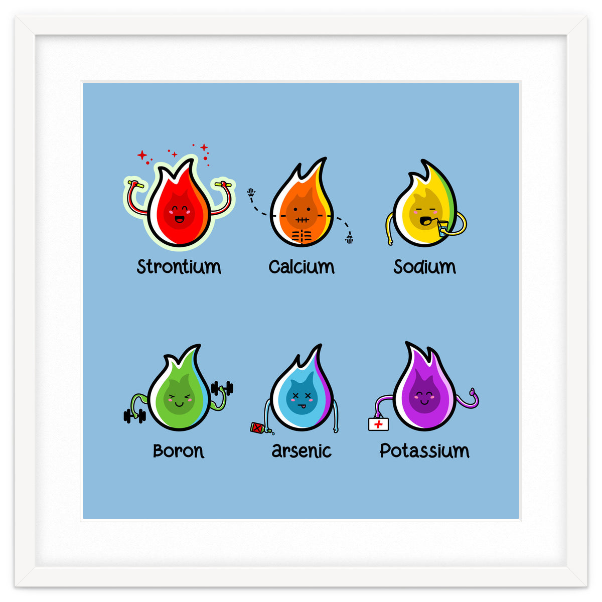 Kawaii Flaming Elements Science