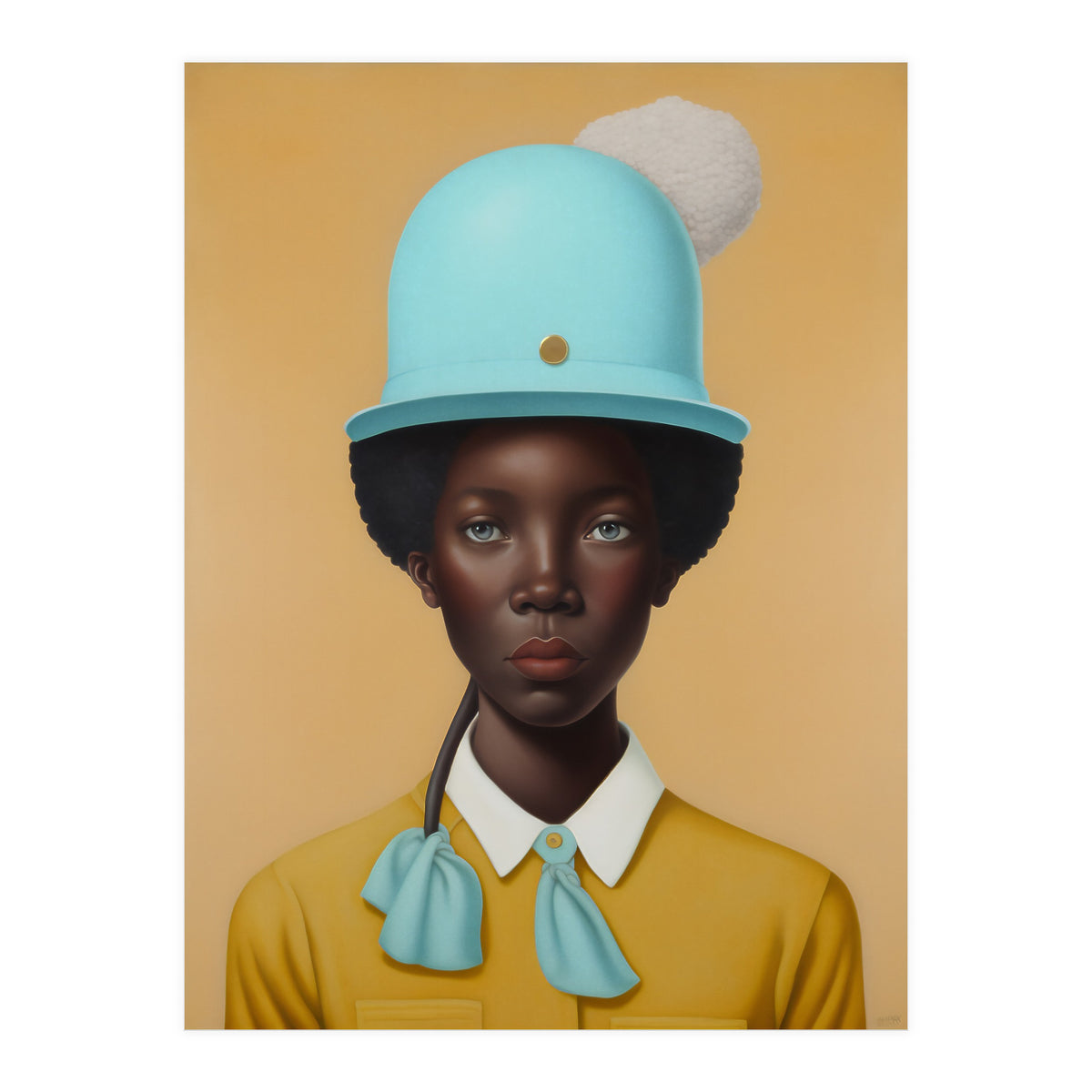 Girl in Hat Portrait Painting (Print Only)