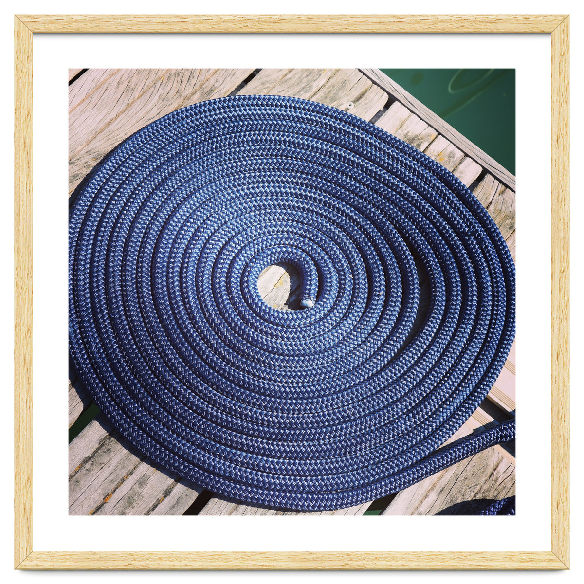 Blue rope coil
