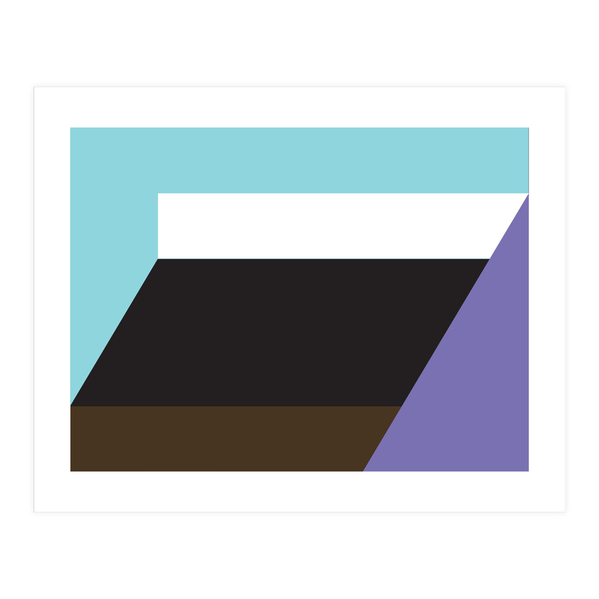 Geometric Shapes No. 34 - purple, blue & black (Print Only)