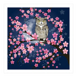 Great horned owl in a blossom tree (Print Only) thumbnail