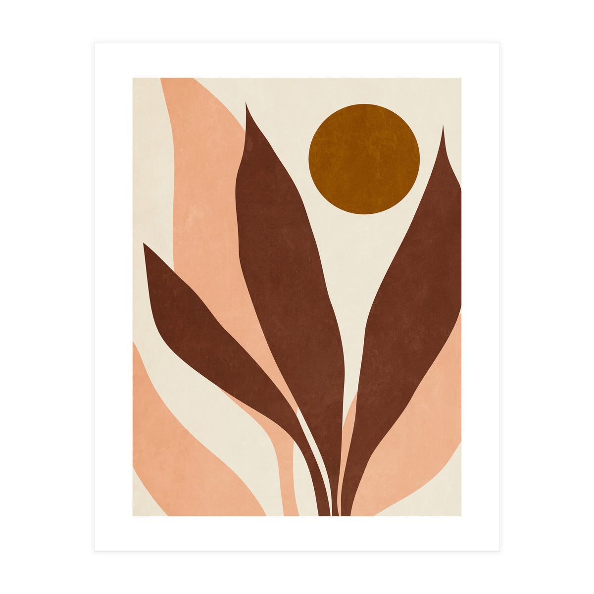 ABSTRACT LEAVES AND SUN - R01 (Print Only)