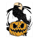 Raven over a pumpkin scribble sketch (Print Only) thumbnail