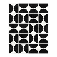 Mid-Century Modern Pattern No.3 - Black and White Concrete (Print Only)