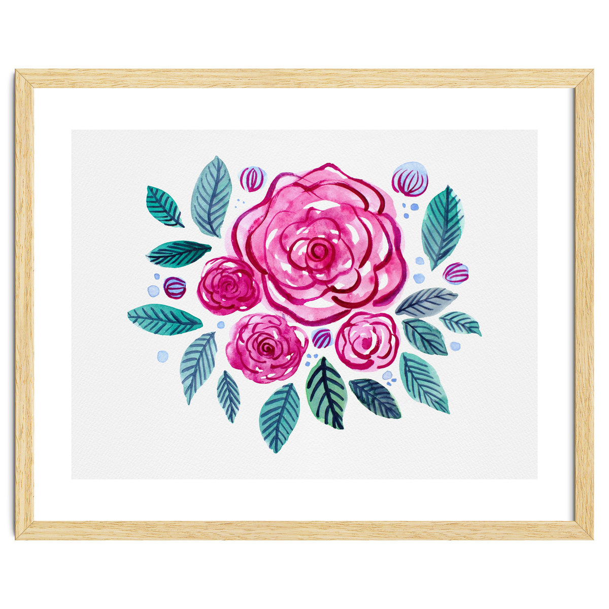Watercolor rose bouquet
