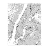 New York City White Map (Print Only) thumbnail